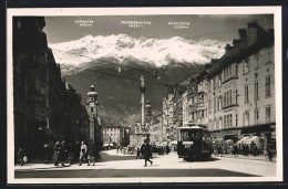 AK Innsbruck, Strassenbahn Auf Der Maria Theresienstrasse  - Tramways