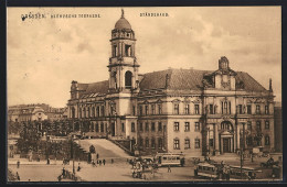 AK Dresden, Ständehaus Mit Brühlscher Terrasse Und Strassenbahnen  - Strassenbahnen