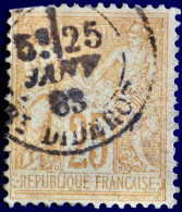 -Sage    Obl   :  BUREAUX De QUARTIER De PARIS. BD DIDEROT 1883. - 1876-1898 Sage (Tipo II)