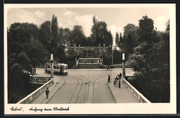 AK Erfurt, Strassenbahn Am Aufgang Zum Stadtpark  - Erfurt