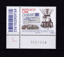 MONACO 2020 TIMBRE N°3259 NEUF** LA POSTE PAR BALLON MONTE - Unused Stamps