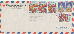 Indonesia Air Mail Cover Sent To Denmark With More RED CROSS Stamps - Indonésie