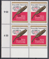 1984 , 125 Jahre Presseclub Concordia (1) ( Mi.Nr.: 1795 ) 4-er Block Postfrisch ** - Unused Stamps