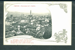 10533 FIRENZE (Toscana) Panorama Da S. Spirito - Bella Cartolina Art-nouveau - Firenze (Florence)