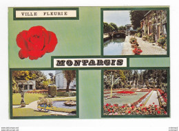 45 MONTARGIS Ville Fleurie Ecluse Péniche Canal De Briare Hôtel De Ville Pâtis Brouette Le Chien De Montargis En 1977 - Montargis