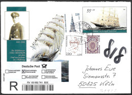 Germania/Germany/Allemagne: Intero, Raccomandata, Stationery Registered, Entier Recommandè, Veliero,sailing Ship,voilier - Barche