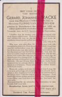 Devotie Doodsprentje Overlijden - Gerard Bracke Zoon Camiel & Florine Van Renterghem - Destelbergen 1921 - 1941 - Obituary Notices