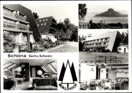 CPA Schöna Sächsische Schweiz, Waldhof, Zirkelstein, Speiseraum, Außenansicht - Autres & Non Classés