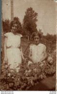 PHOTO 10.5 X 6.5 CMS DEUX JEUNE FILLES DANS LE JARDIN DES SOEURS JE PENSE - Anonymous Persons