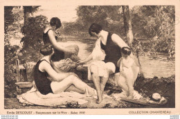 EMILE DESCOUST BAIGNEUSES SUR LA RIVE SALON 1930 COLLECTION CHANTEREAU - Peintures & Tableaux