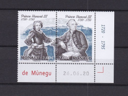 MONACO 2020 TIMBRE N°3247/48 NEUF** PRINCE HONORE III - Unused Stamps