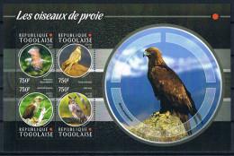 Bloc Sheet Oiseaux Rapaces Aigles Birds Of Prey  Eagles Raptors   Neuf  MNH **   Togo 2015 - Aquile & Rapaci Diurni
