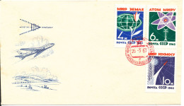 USSR FDC 26-3-1963  SPACE Perforated Set Of 3 With Cachet Hinged Cover - Europe