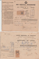 INDOCHINE 4 Timbres FISCAUX Diff  Sur 4 QUITTANCE DE LOYER   Réf GF - Lettres & Documents