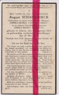 Devotie Doodsprentje Overlijden - August Schaubroeck Wedn Van Imschoot & Haerens - Astenen1858 - Destelbergen 1940 - Obituary Notices