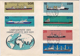 1982-Germania DDR S.6v."Imbarcazioni D'alto Mare"su Fdc Illustrata,annullo Di Fa - Storia Postale