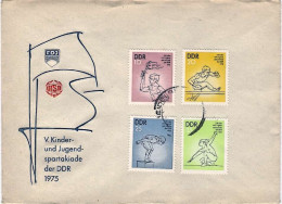 1975-Germania DDR S.4v."Quinti Giochi Della Gioventu'"su Fdc Illustrata - Lettres & Documents