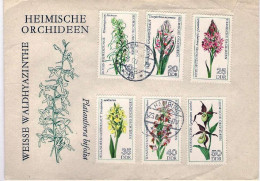 1976-Germania DDR S.6v."Orchidee"su Fdc Con Annullo Di Favore - Lettres & Documents