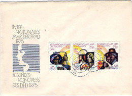 1975-Germania DDR S.3v."Anno Internazionale Della Donna"su Fdc Con Annullo Di Fa - Covers & Documents