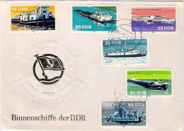 1981-Germania DDR S.6v."Imbarcazioni Fluviali"su Fdc Con Annullo Di Favore - Brieven En Documenten