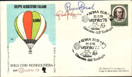 1978-volo Con Mongolfiera Per Eurphila Roma-Pomezia Firma Degli Ascensionisti, A - Airmail