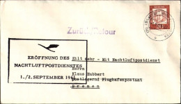 1961-Germania Volo Postale Notturno Lufthansa Eroffnung Des Nachtluftpostdienste - Brieven En Documenten