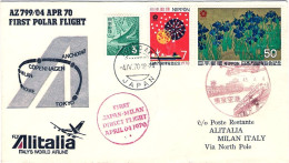 1970-Giappone Japan I^volo Polare Alitalia AZ 799/04 Tokyo Milano Del 4 Aprile - Altri & Non Classificati