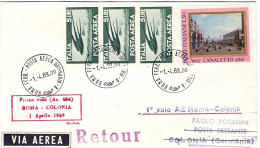 1969-I^volo AZ484 Roma Colonia Del 1 Aprile - Airmail