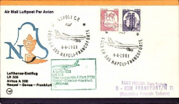 1981-I^volo Lufthansa Airbus A300 Napoli Genova Francoforte Affrancata Coppia L. - Airmail