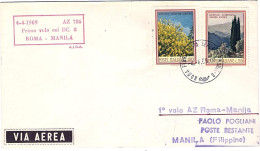 1969-volo DC 8 Roma-Manila Del 4 Aprile - Airmail