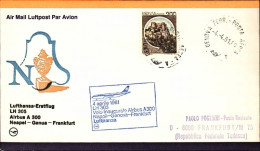 1981-I^volo Lufthansa A300 Napoli Genova Francoforte Del 4 Aprile - Airmail