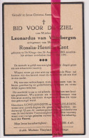 Devotie Doodsprentje Overlijden - Leonardus Van Vlierbergen Echtg Rosalie Cant - De Klinge 1863 - 1941 - Obituary Notices