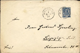 1904-lettera Diretta In Germania Affr. 25c.Floreale Annullo Di Maderno - Marcophilie