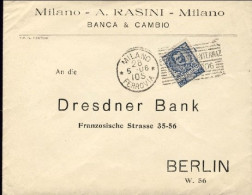 1906-lettera Diretta In Germania Affr. 25c.azzurro Vittorio Emanuele III^cat.Sas - Marcophilie