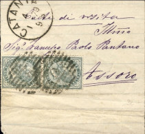 1879-fascetta Affrancata Coppia 5c.verde Grigio Scuro Vittorio Emanuele II, Mano - Marcophilie