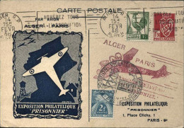 1946-Algeria Cartolina Postale Illustrata Per L'esposizione Filatelica "prigioni - Aéreo
