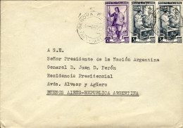 1953-busta Del Console Generale Della Repubblica Argentina In Genova Affr. Coppi - 1946-60: Marcophilie