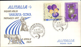 1969-Poland Polska Polonia I^volo Alitalia Varsavia-Roma Con Data Del 4 Aprile ( - Storia Postale