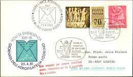 Vaticano-1981  Volo Milano-Lodrino-Bosco/Gurin - Poste Aérienne