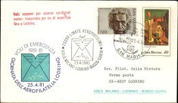 1981-San Marino Aerogramma Volo Milano-Lodrino-Bosco/Gurin - Airmail