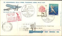 1980-San Marino Aerogramma 70^ Anniversario Della Prima Traversata Aerea Delle A - Luftpost