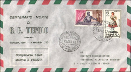 1970-Spagna Collegamento Aereo Madrid-Venezia - Storia Postale