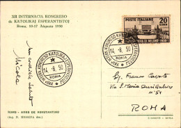 1950-cartolina Roma Arko De Kostantino Affr. L.20 Fiera Di Milano, Cat.Sassone E - Esperanto