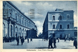 1939-cartolina Caltanissetta Corso Vittorio Emanuele Affrancata 20c.Imperiale - Caltanissetta
