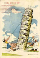 1930circa-"Pisa La Torre Pendente" Con Testo In Lingua Tedesca, Disegnatore B.Sa - Pisa
