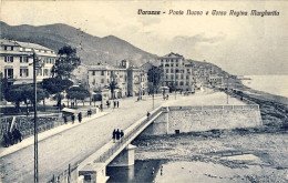 1927-cartolina Varazze Ponte Nuovo E Corso Regina Margherita Affrancata 20c.Mich - Savona