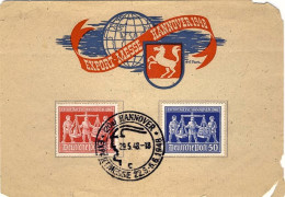 1948-Germania Zona Alleata Foglietto Affrancato S.2v."Fiera Di Hannover"annullo  - Sonstige & Ohne Zuordnung