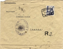 Y1937-Spagna Lettera Raccomandata Affrancata 1p.diretta In Svizzera,al Verso In  - Lettres & Documents