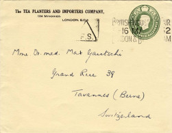 1953-Gran Bretagna Biglietto Postale 1,5 P.verde Diretto In Svizzera - Otros & Sin Clasificación