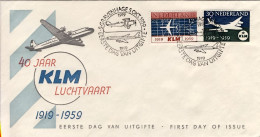 1959-Holland Nederland Olanda S.2v."Anniversario Della Compagnia Aerea KLM"su Fd - FDC